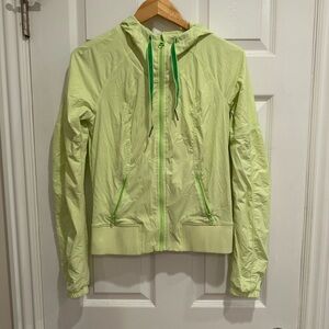 Lululemon zip up jacket lime green chartreuse size 6